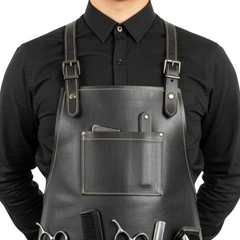 Black Barber Leather Apron Workwear that combines style - RXD Leather 0044