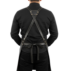 Black Barber Leather Apron Workwear that combines style - RXD Leather 0044