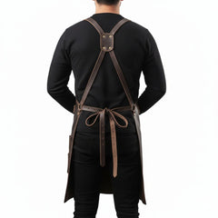 Premium Brown Blacksmith Leather Apron Built for Durability - RXD Leather 0043