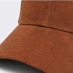 Brown Suede Leather Baseball Cap Stylish Casual Everyday Wear - Rxd Leather 0048