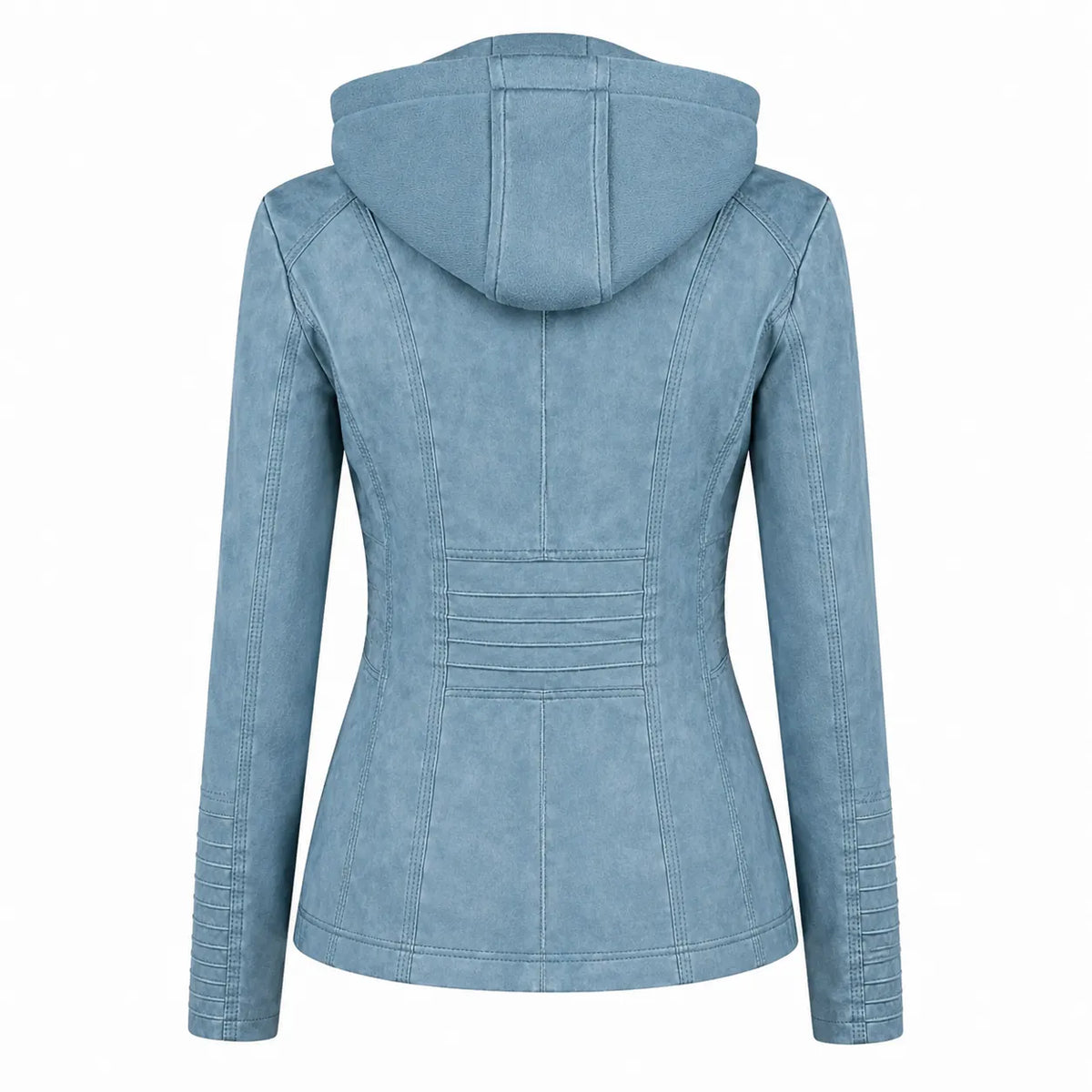 Women's slim fit blue faux leather jacket – RXD Leather