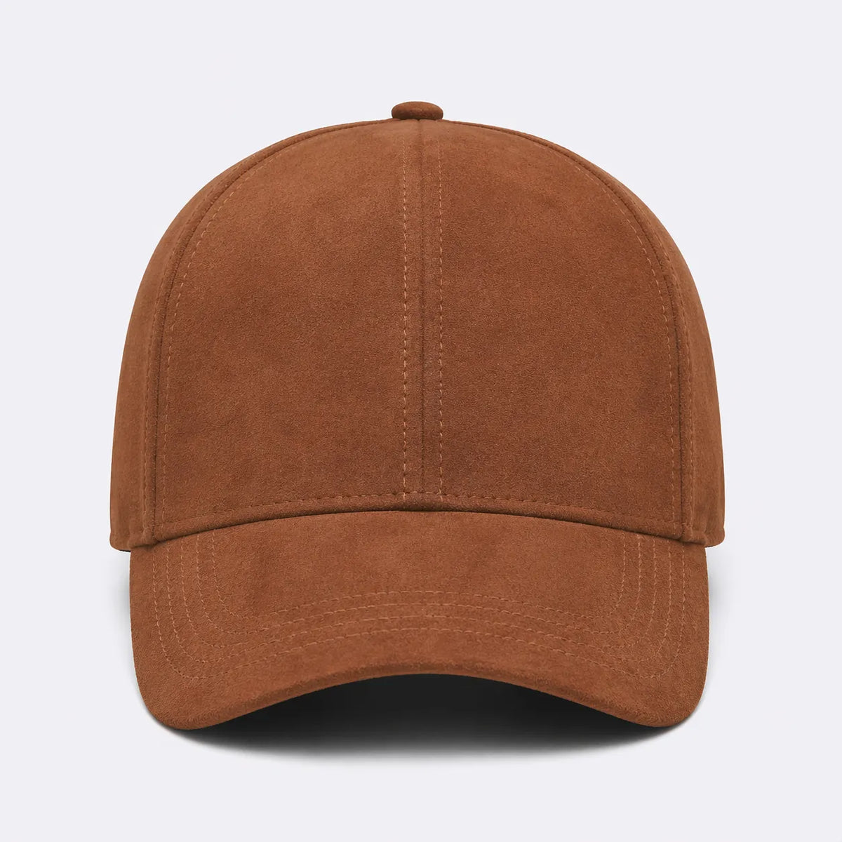 Brown suede leather baseball cap detail – RXD Leather