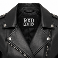 Women's black leather tall fit blazer – RXD Leather