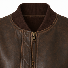 Women Brown Real Leather Bomber Jacket Vintage Casual Winter Fit - RXD Leather 00442