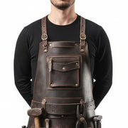 Brown leather barista and chef apron – RXD Leather