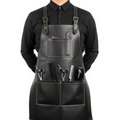 Black leather barber apron – RXD Leather