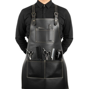 Black leather barber apron – RXD Leather