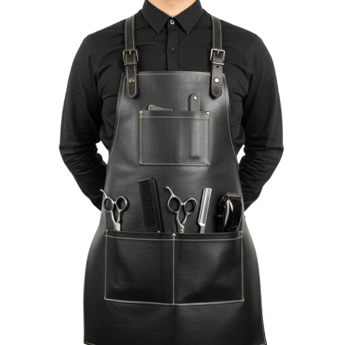 Black Barber Leather Apron Workwear that combines style - RXD Leather 0044