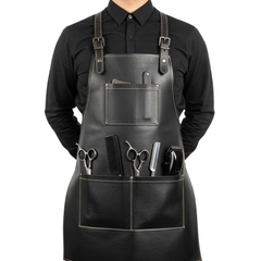 Black Barber Leather Apron Workwear that combines style - RXD Leather 0044