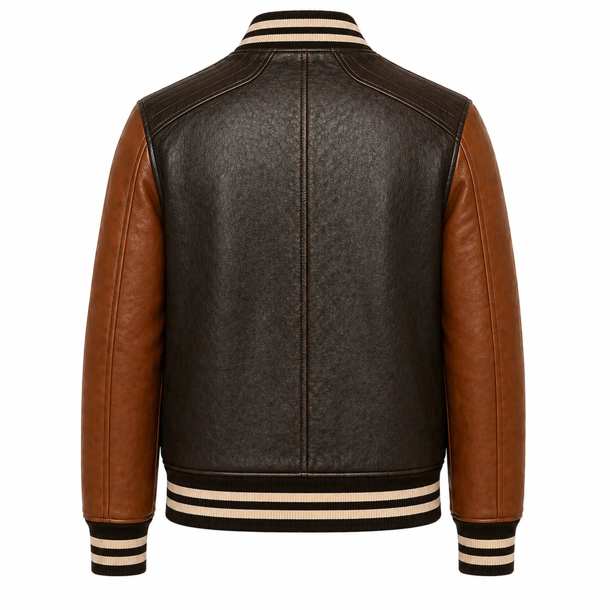 Men's brown cowhide bomber jacket with ribbed cuffs – RXD Leather