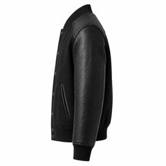 Men's minimal black varsity jacket – RXD Leather
