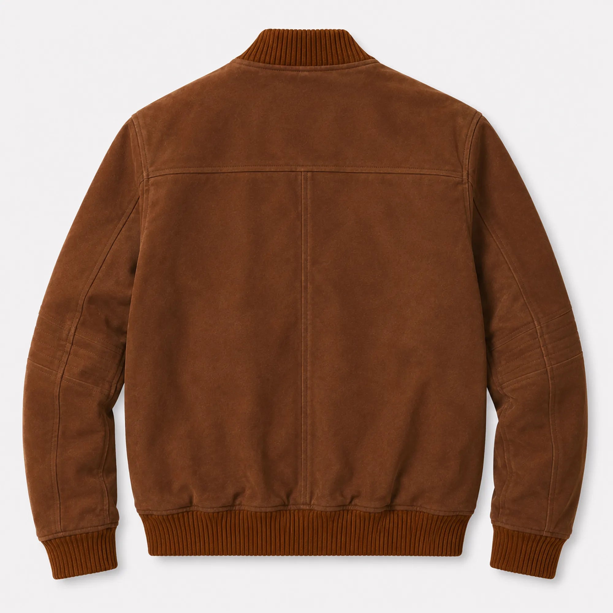 Mens Beige Suede Leather Bomber Jacket Modern Casual Style Wear Coats - RXD Leather 00510 