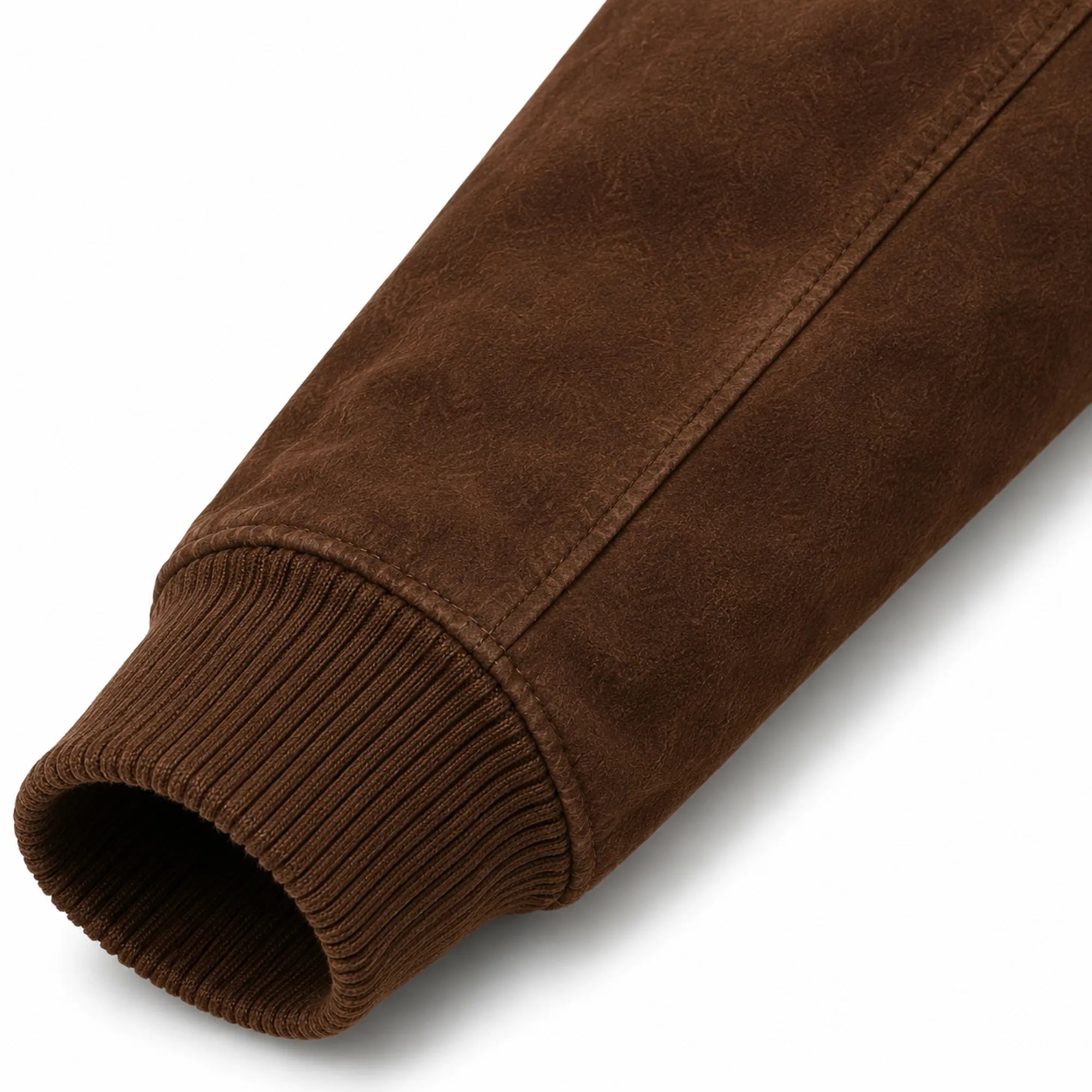 Men's Brown Suede Leather Bomber Jacket Classic Winter Style Wear Coats - RXD Leather 00503