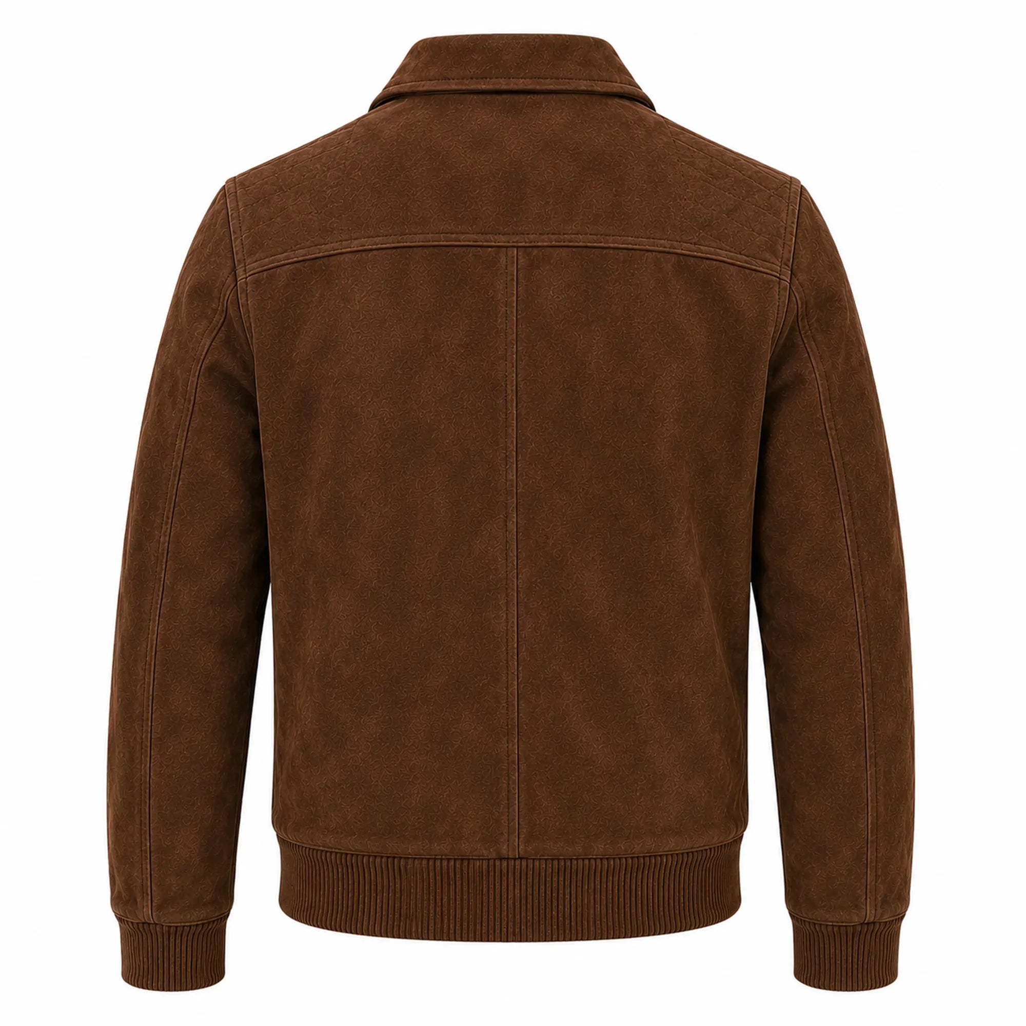 Men's Brown Suede Leather Bomber Jacket Classic Winter Style Wear Coats - RXD Leather 00503