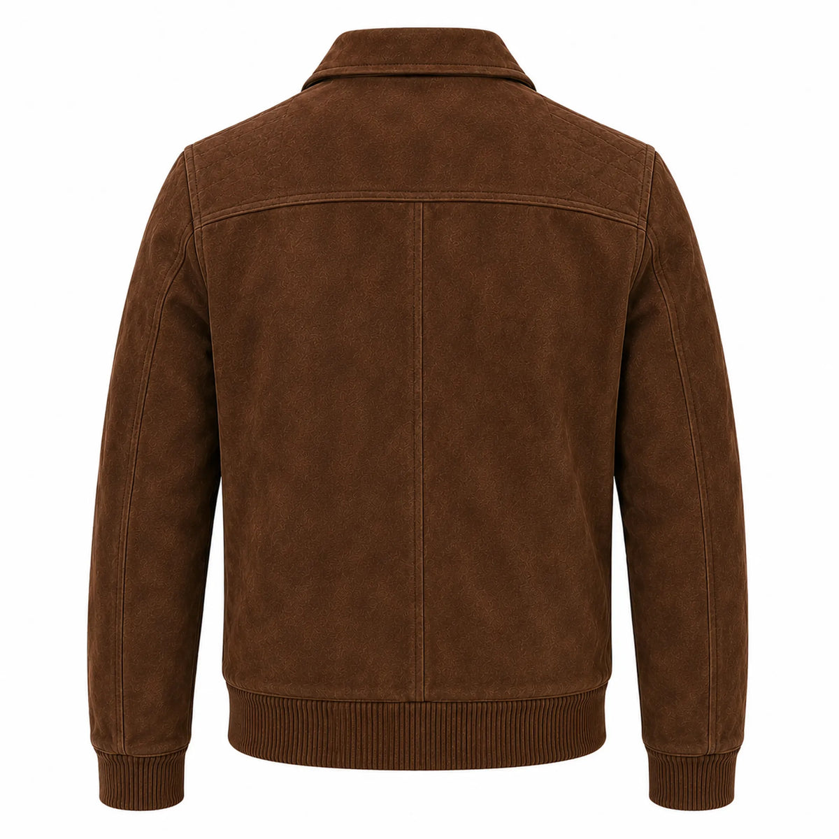 Men's brown suede bomber with rib knit cuffs – RXD Leather