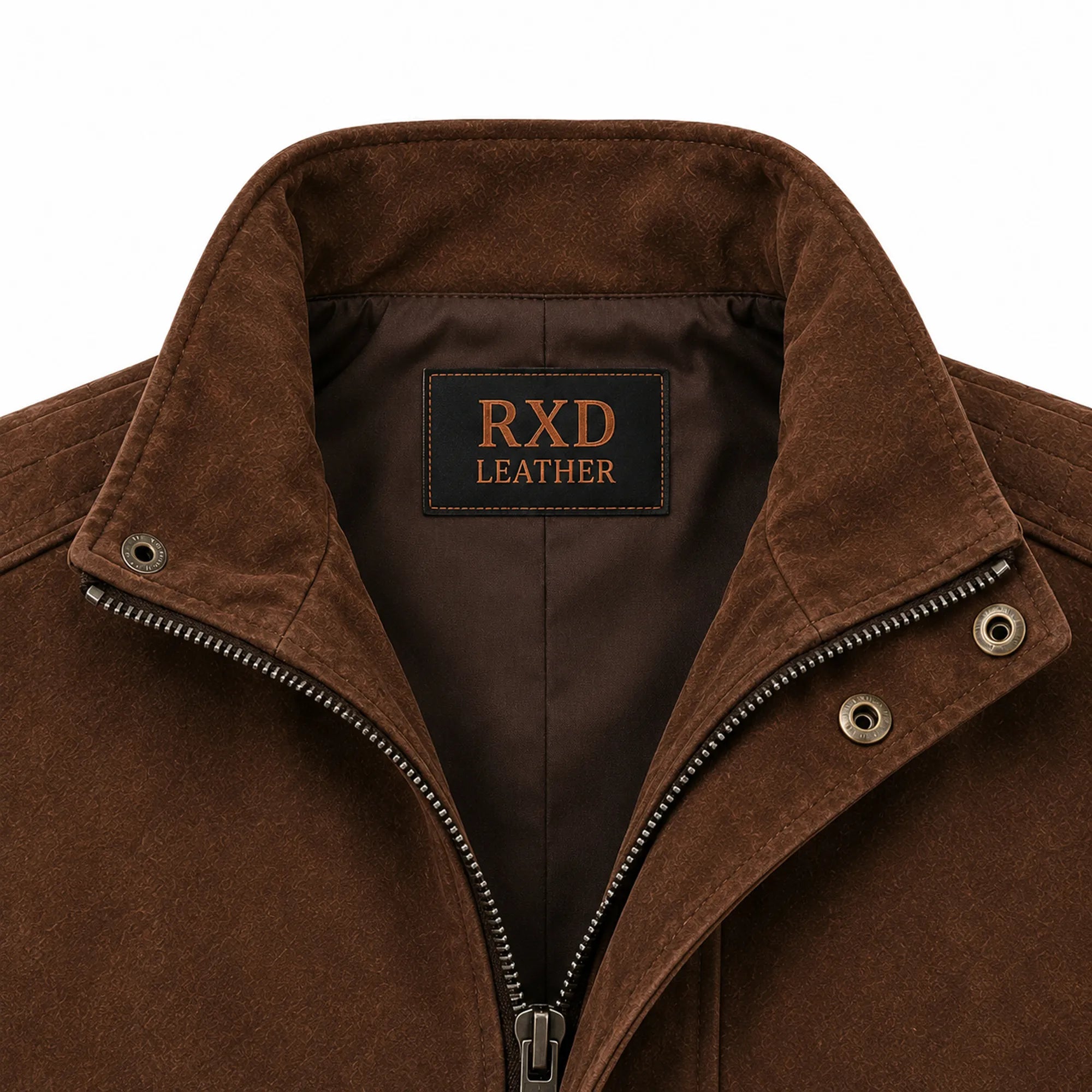 Men's Brown Suede Leather Bomber Jacket Classic Winter Style Wear Coats - RXD Leather 00503