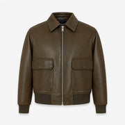 Men's black lambskin leather flight bomber jacket – RXD Leather