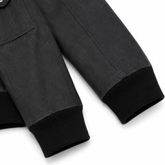 Mens Distressed Black Leather Bomber Jacket Removable Hood Casual Fit - RXD Leather 00498 
