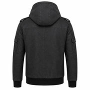 Men's distressed black hooded bomber – RXD Leather