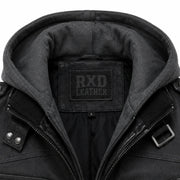 Men's black bomber with rib-knit cuffs – RXD Leather