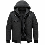 Men's distressed black leather bomber jacket – RXD Leather