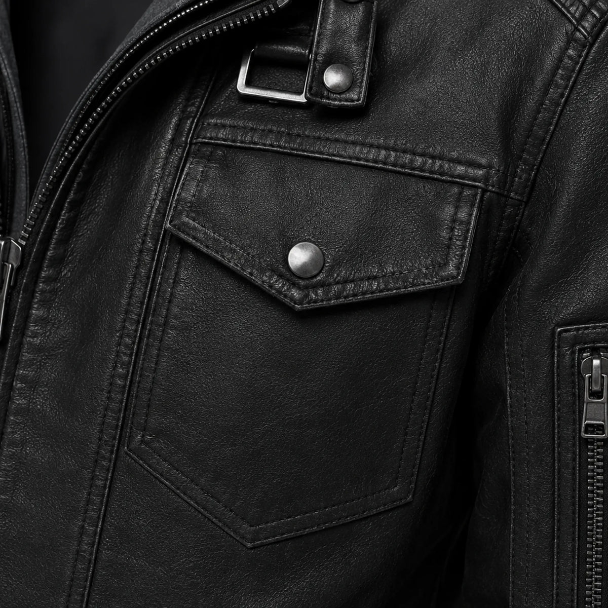 Men's distressed black bomber jacket styled – RXD Leather