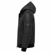 Men's black leather biker bomber jacket – RXD Leather