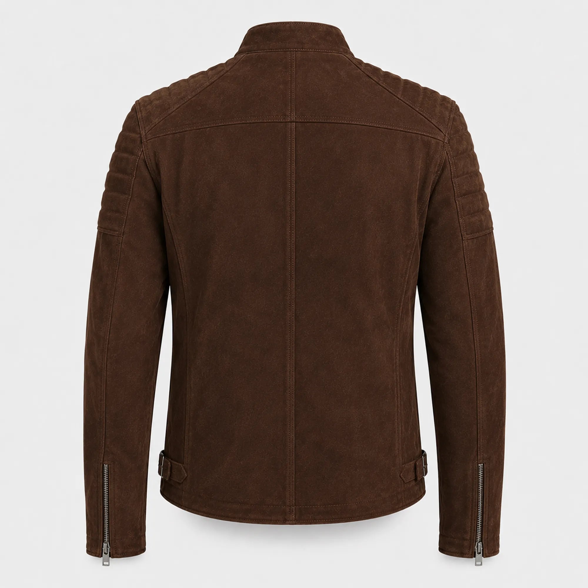 Men's Suede Leather Biker Jacket Quilted Moto Style for Men Casual Fit - RXD Leather 00506