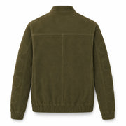 Men's suede racer jacket with tonal patchwork – RXD Leather