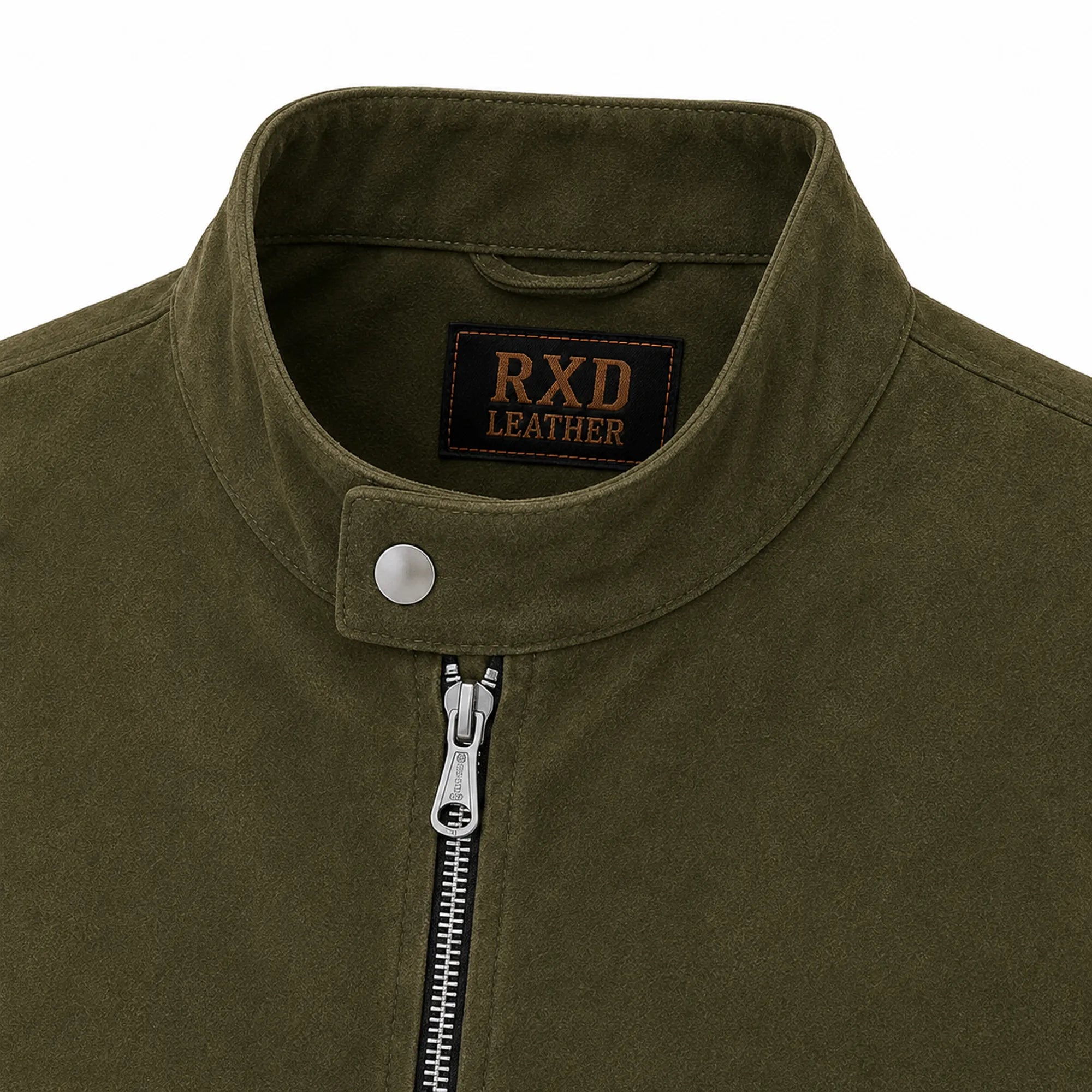 Men's Suede Leather Cafe Racer Jacket Modern Biker Style Jacket Coats - RXD Leather 00507