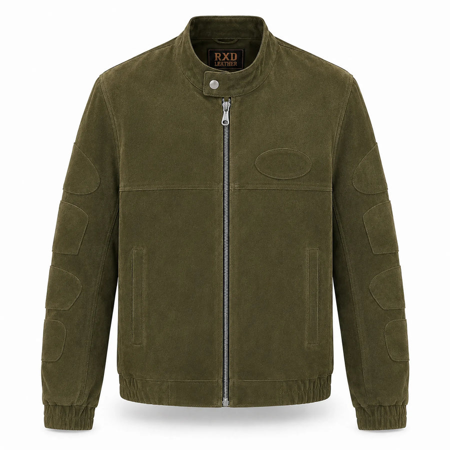 Men's suede leather cafe racer jacket – RXD Leather