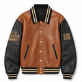 Men's two-tone leather letterman bomber jacket – RXD Leather