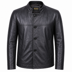 Men's brown 4 button classic leather jacket – RXD Leather