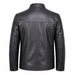 Men's classic brown button leather jacket – RXD Leather