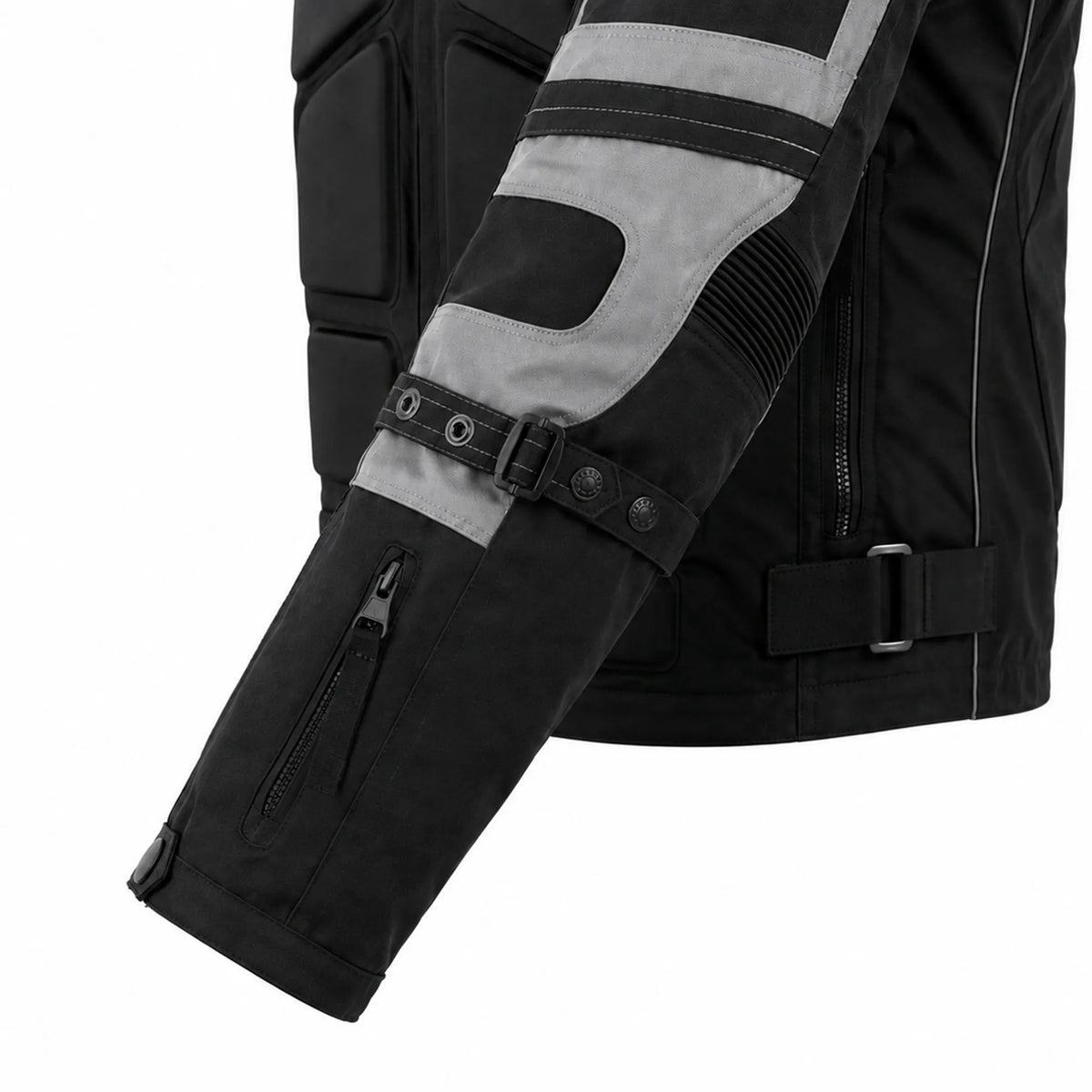 Men's black grey X-Armor aviator jacket detail – RXD Leather
