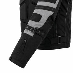 Men's black grey X-Armor aviator jacket detail – RXD Leather