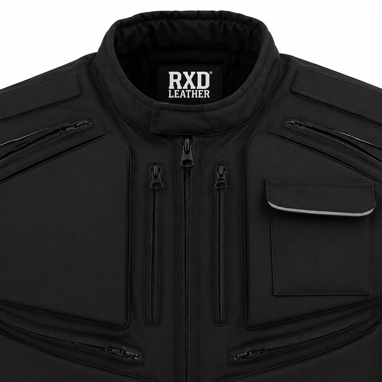Men's black grey aviator flight jacket back – RXD Leather