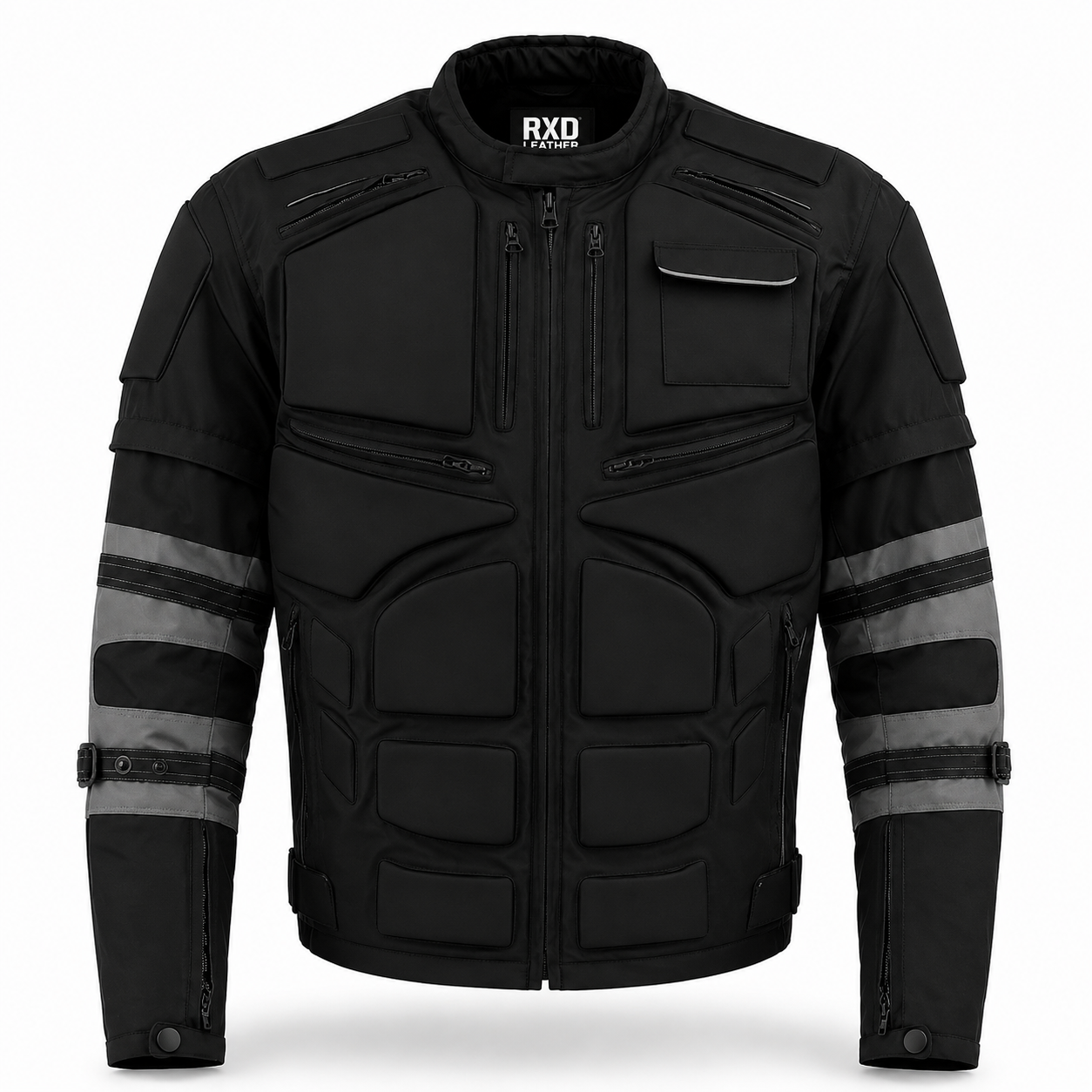 Men's black grey aviator flight jacket with X-Armor – RXD Leather