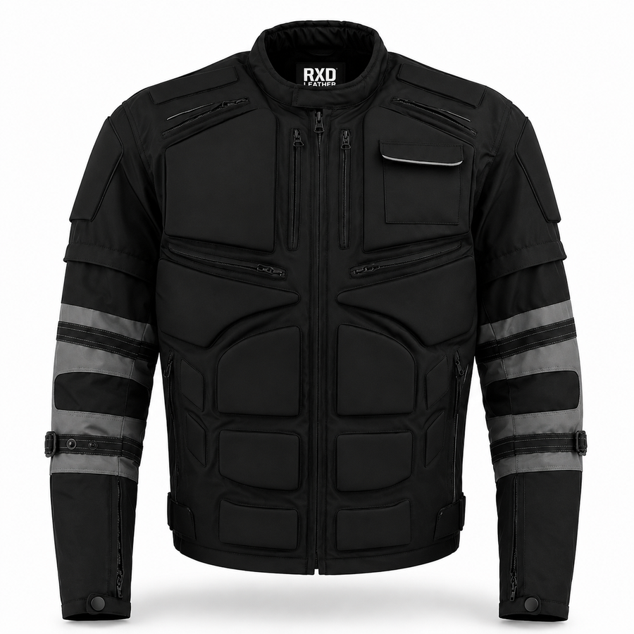 Men's black grey aviator flight jacket with X-Armor – RXD Leather