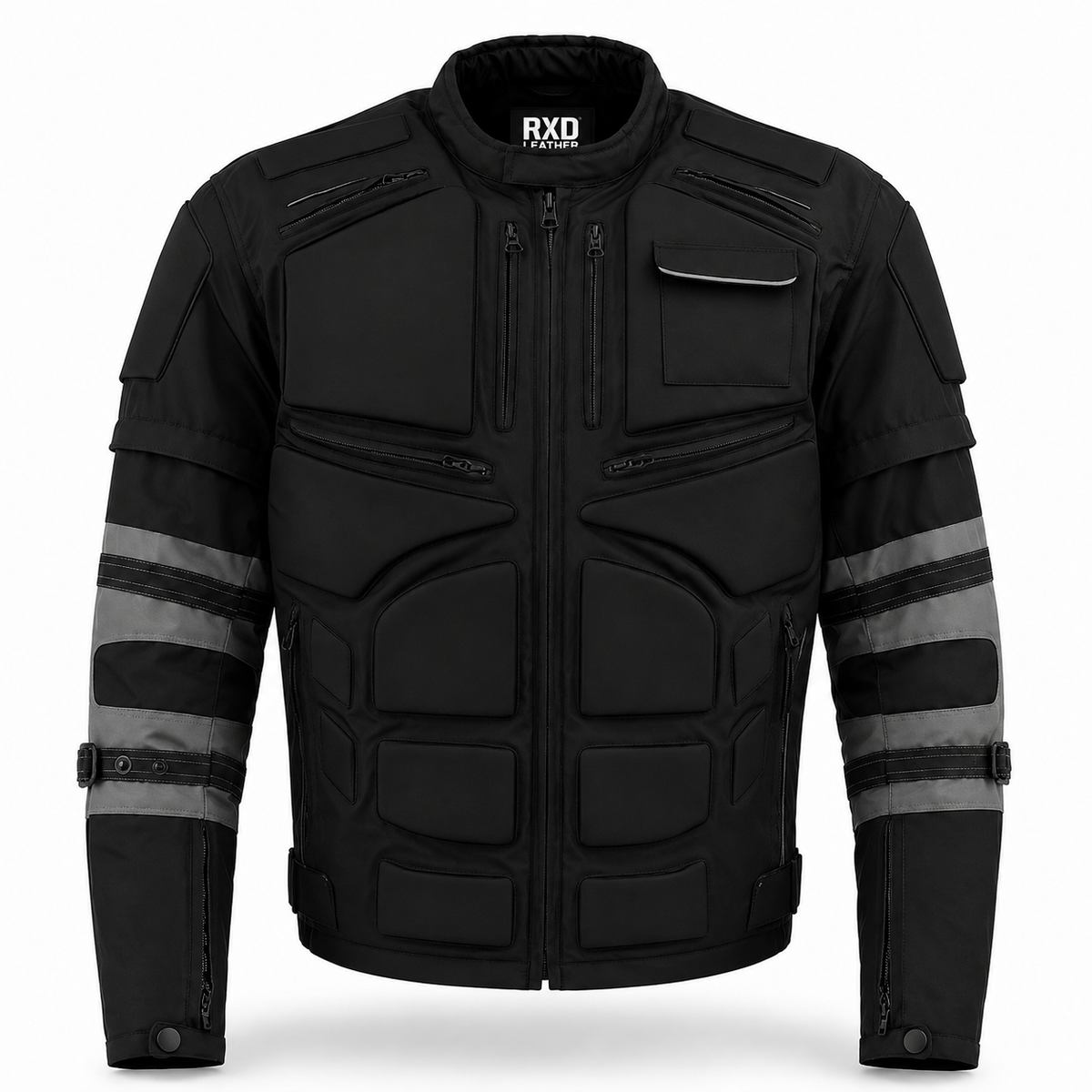 Men's black grey aviator flight jacket with X-Armor – RXD Leather