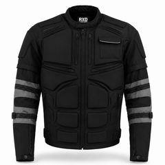 Men's black grey aviator flight jacket with X-Armor – RXD Leather