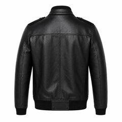 Men's black leather biker jacket with zip front – RXD Leather