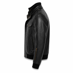 Men's black streetwear bomber jacket – RXD Leather