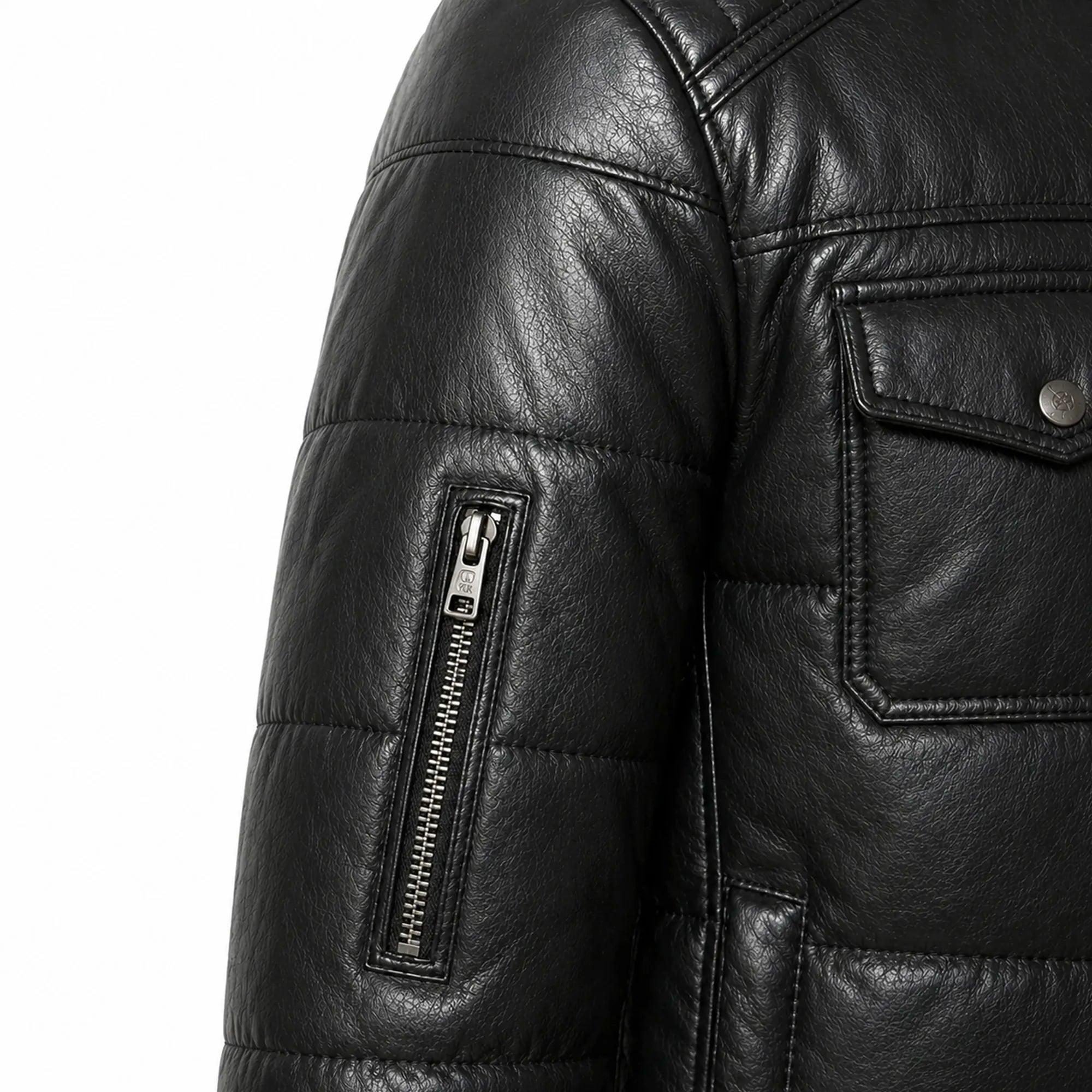 Men's black quilted winter puffer jacket – RXD Leather