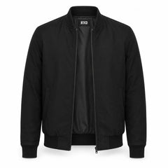 Men's black suede leather bomber jacket with mandarin collar – RXD Leather