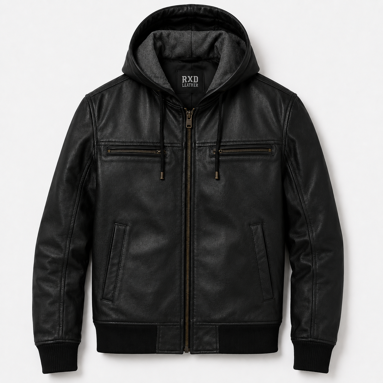 Men's black sheepskin hooded leather bomber jacket – RXD Leather