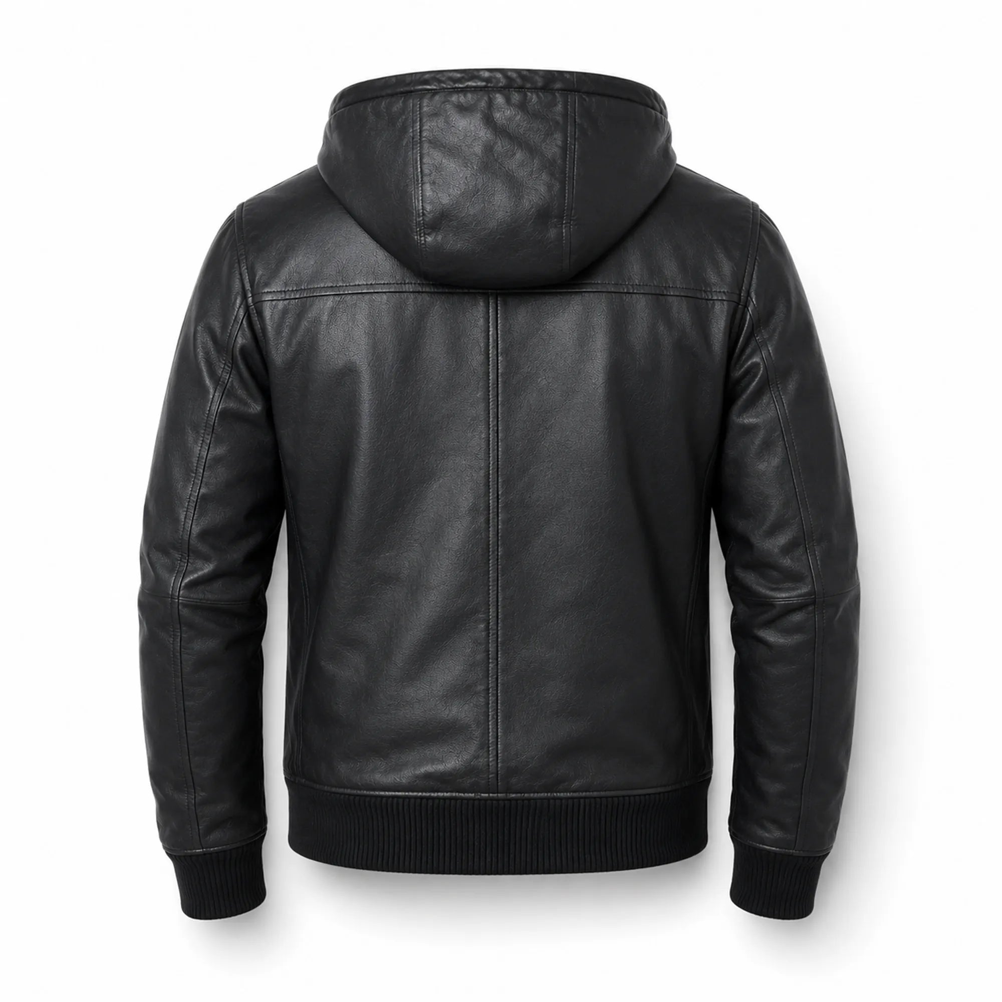 Men's black sheepskin bomber with rib-knit cuffs – RXD Leather