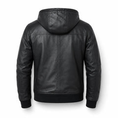 Men's black sheepskin bomber with rib-knit cuffs – RXD Leather