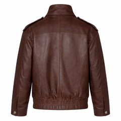 Men's brown bomber jacket with elasticated waistband – RXD Leather