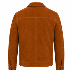 Men's brown goatskin suede jacket with quilted lining – RXD Leather